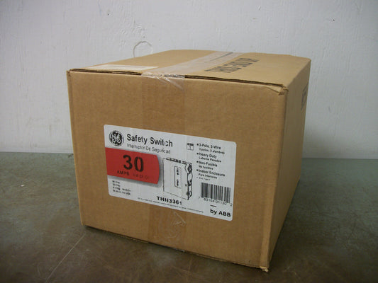 GE DISCONNECT TYPE 1 THN3361 30AMP 600VOLT 3POLE NON-FUSIBLE NIB