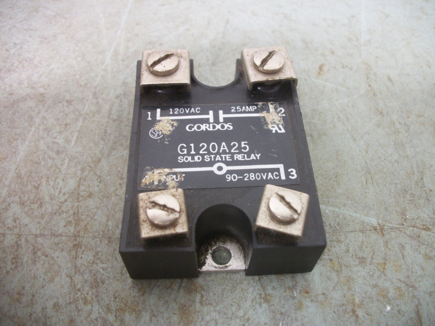 GORDOS SOLID STATE RELAY G120A25 120VAC 25AMP 90-280VAC