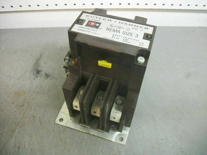 CUTLER-HAMMER SIZE 3 CONTACTOR C10EN3 480VCOIL 3PH 600V 50HP