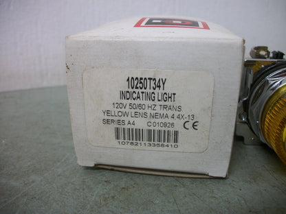 CUTLER-HAMMER YELLOW INDICATING LIGHT 10250T34Y 120VOLT NIB
