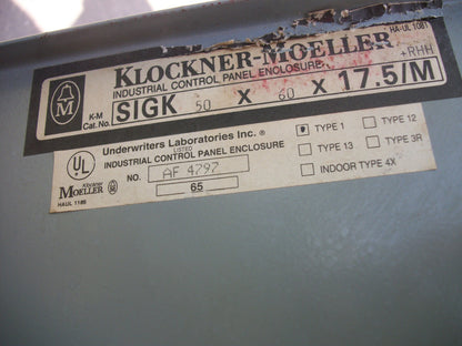 KLOCKNER-MOELLER 24" X 19.5" X 6" ENCLOSURE ONLY TYPE 1 SIGK50X60X17.5/M