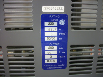 INDUSTRIAL INDEXING SYSTEMS DELTA SERVO DRIVE DMAX-115/RA-M1 200VAC 53AMP 3PH