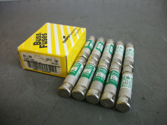 BUSSMANN BOX OF 10 CLASS G FUSES SC30 30AMP 300VOLT NIB