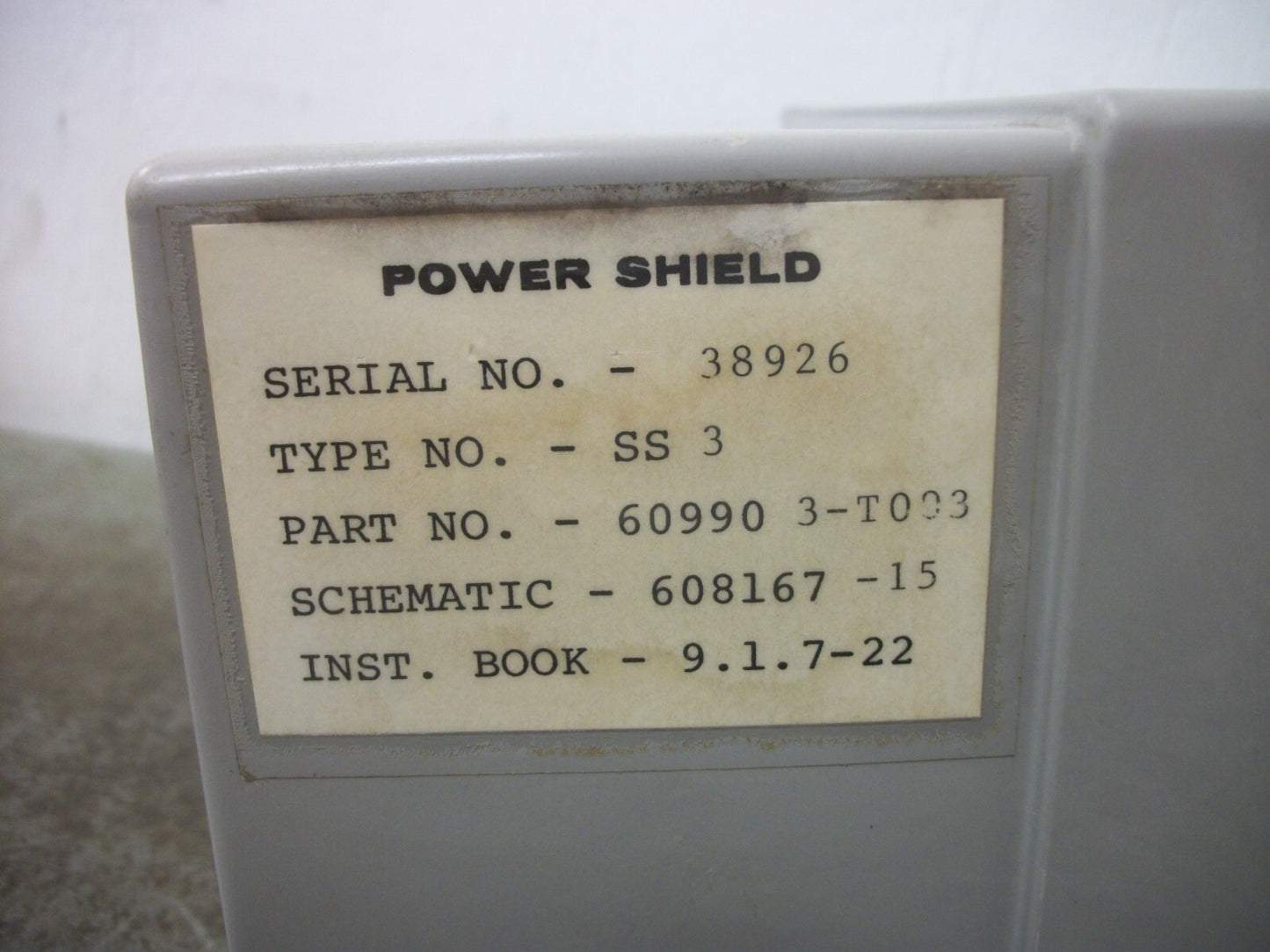 SIEMENS ITE GOULD TYPE SS 3 SOLID STATE TRIP UNIT POWER SHIELD 60990 3-T003