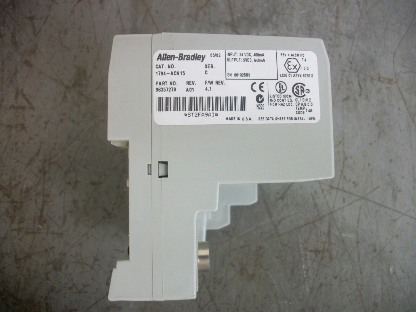 ALLEN-BRADLEY FLEX I/O CONTROLNET ADAPTER 1794-ACN15