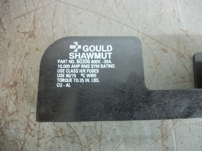 GOULD SHAWMUT FUSEHOLDER 60306 30AMP 600VOLT 1POLE
