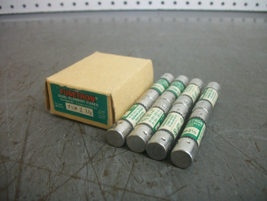 BUSSMANN BOX OF 8 FUSETRON FUSES FNM2-12 2-1/2AMP 250VOLT NIB