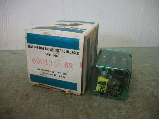 RELIANCE 3PDT GENERAL PURPOSE RELAY 600434-6R 120VCOIL 10AMP NIB