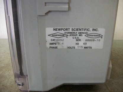 NEWPORT SCIENTIFIC HYGRODYNAMICS DEW POINT MONITOR 8092 0.1AMP 115VOLT 1PH