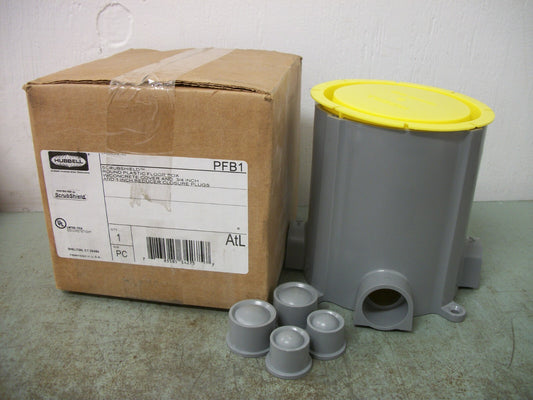 HUBBELL SCRUBSHIELD ROUND PLASTIC FLOOR BOX PFB1 NIB