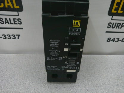 SQUARE D EGB CIRCUIT BREAKER EGB24030 30AMP 480VOLT 2POLE