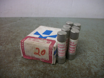 GOULD SHAWMUT BOX OF 7 TRI-ONIC FUSES TRM20 20AMP 250VOLT NIB