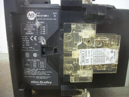 ALLEN-BRADLEY CONTACTOR 100-B110N*3 110AMP 120VCOIL 3PH 600V 100HP