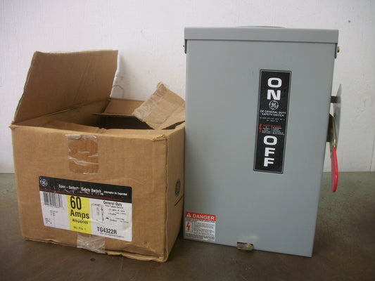 GE DISCONNECT TYPE 3R TG4322R 60AMP 240VOLT 3POLE FUSIBLE NIB