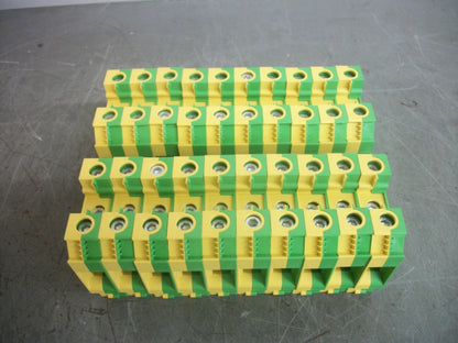 TELEMECANIQUE LOT OF 20 35mm2 EARTH TERMINAL BLOCKS AB1TP3535U NOB