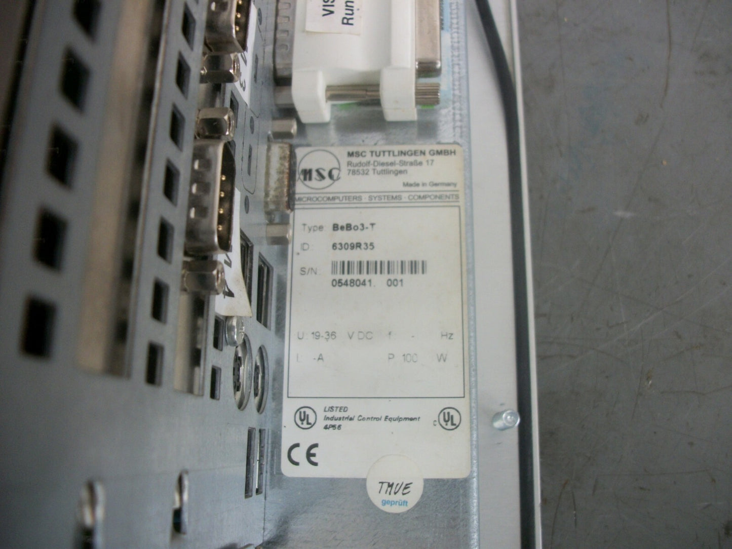 MSC BEBO INDUSTRIAL COMPUTER DISPLAY BEBO3-T 6309R35