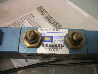 MAC DOUBLE SOLENOID VALVE 825C-PM-111AA-593 120VOLT NEW