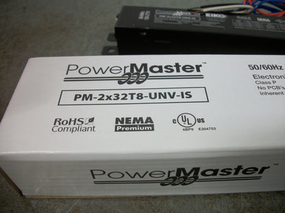EIKO POWER MASTER ELECTRONIC BALLAST PM-2X32T8-UNV-IS 120-277VOLT NIB
