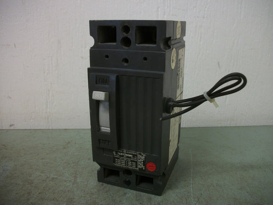 GE TED CIRCUIT BREAKER TED124080 80AMP 480VOLT 2POLE BLACK W/SHUNT
