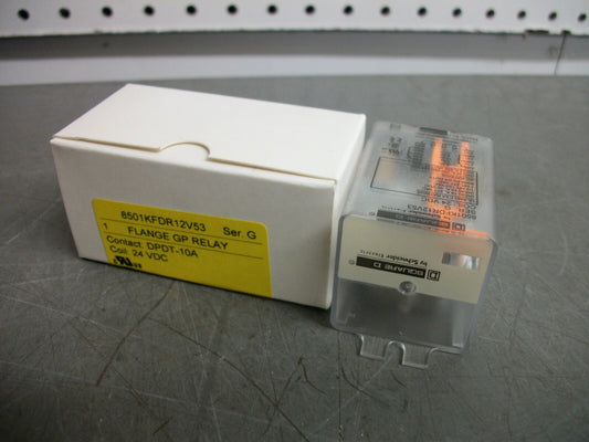 SQUARE D DPDT FLANGE GP RELAY 8501KFDR12V53 24VCOIL 10AMP NIB