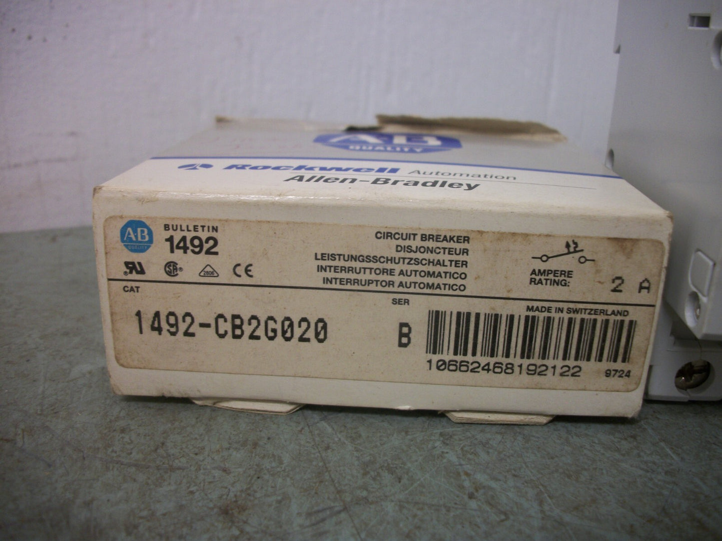 ALLEN-BRADLEY MOTOR CIRCUIT BREAKER 1492-CB2G020 2AMP 480VOLT 2POLE NIB