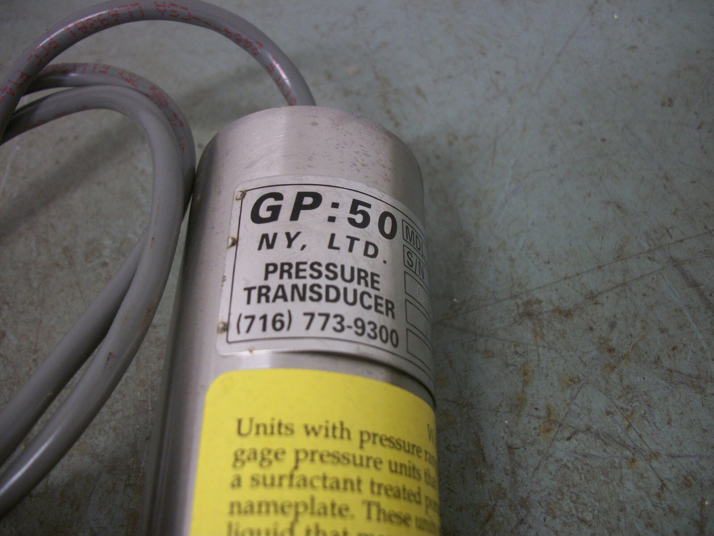 NY, LTD GP:50 PRESSURE TRANSDUCER 311-A 0-30 INHGV NOB