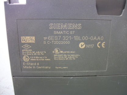 SIEMENS SIMATIC S7 DIGITAL INPUT MODULE 6ES7321-1BL00-0AA0