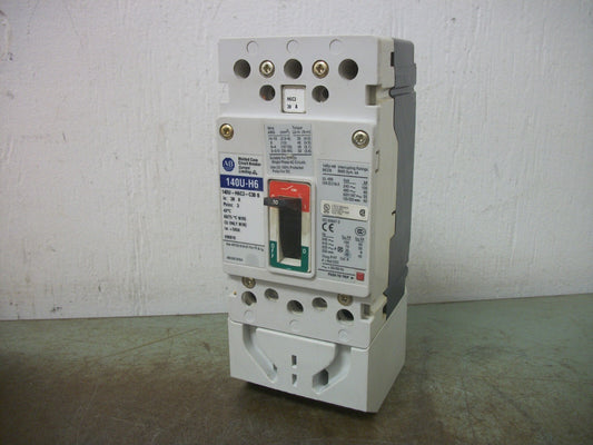 ALLEN-BRADLEY 140U-H6 CIRCUIT BREAKER 140U-H6C3-C30 30AMP 600VOLT 3POLE