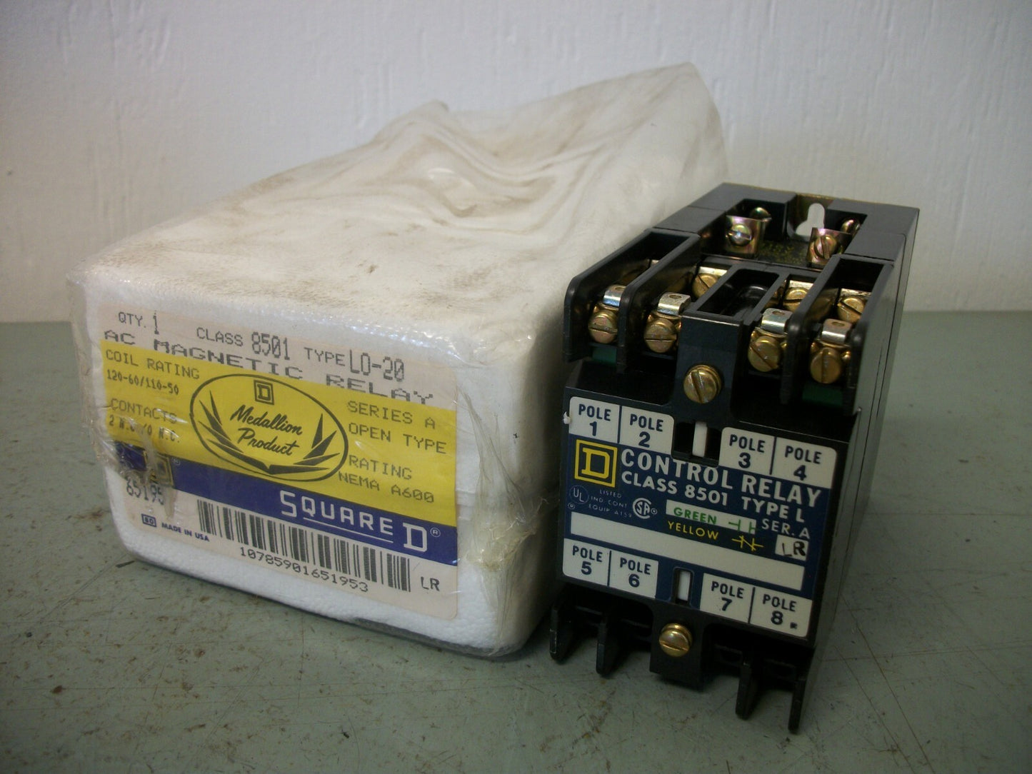 SQUARE D AC MAGNETIC RELAY 8501LO20 120VCOIL NEW