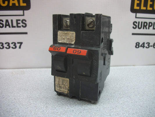 FEDERAL PACIFIC NA CIRCUIT BREAKER NA260 60AMP 240VOLT 2POLE