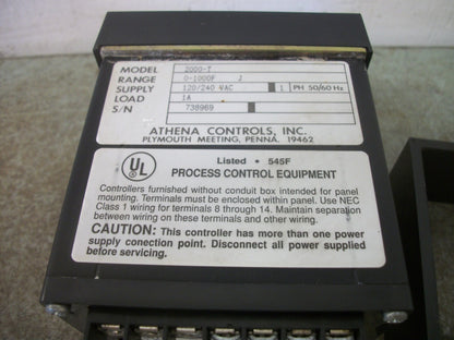 ATHENA ANALOG TEMPERATURE CONTROLLER 2000-T 0-1000F 120/240VOLT 1PH