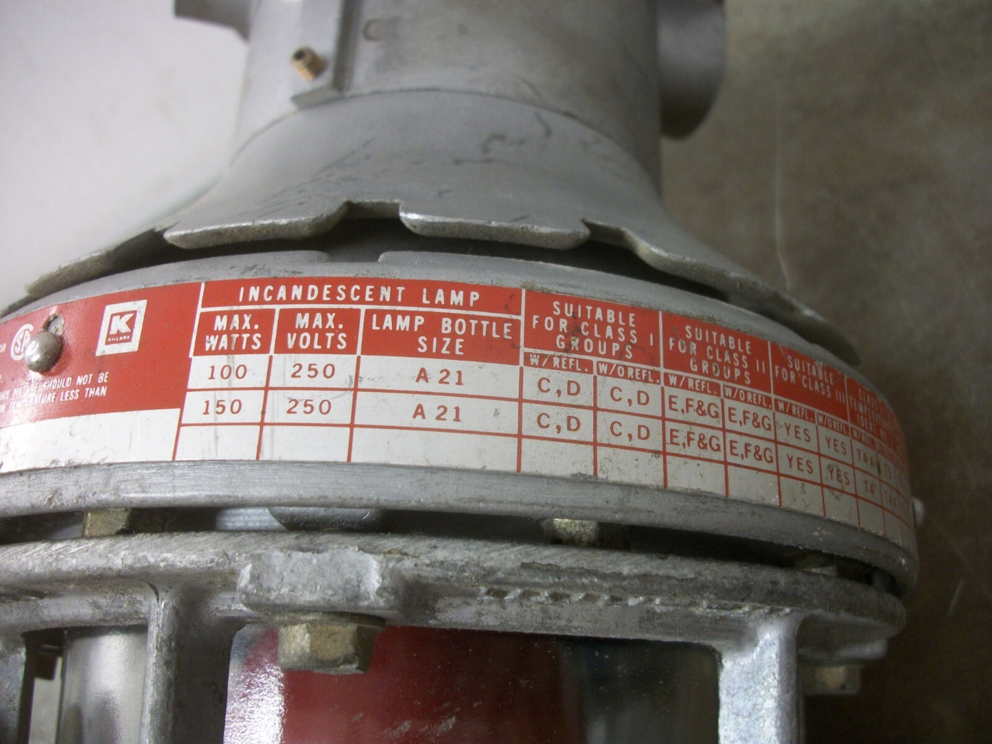 HUBBELL KILLARK HAZARDOUS LOCATION INCANDESCENT LIGHT FIXTURE HX-2-100 100W 250V