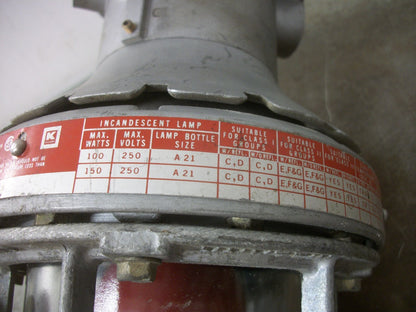 HUBBELL KILLARK HAZARDOUS LOCATION INCANDESCENT LIGHT FIXTURE HX-2-100 100W 250V