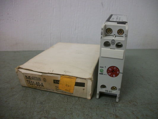 KLOCKNER-MOELLER TIME DELAY RELAY TE51-60-A 3-60SEC NIB