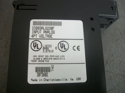 GE FANUC INPUT ANALOG 4PT VOLTAGE MODULE IC693ALG220F