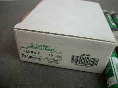 LITTELFUSE BOX OF 10 POWR-GARD FUSES LLSRK7 7AMP 600VOLT NIB