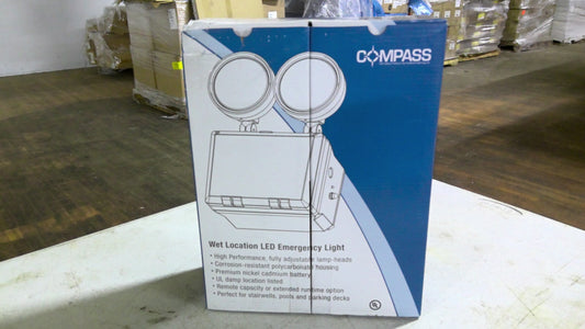 COMPASS WET LOCATION LED EMERGENCY LIGHT CU2WG NIB