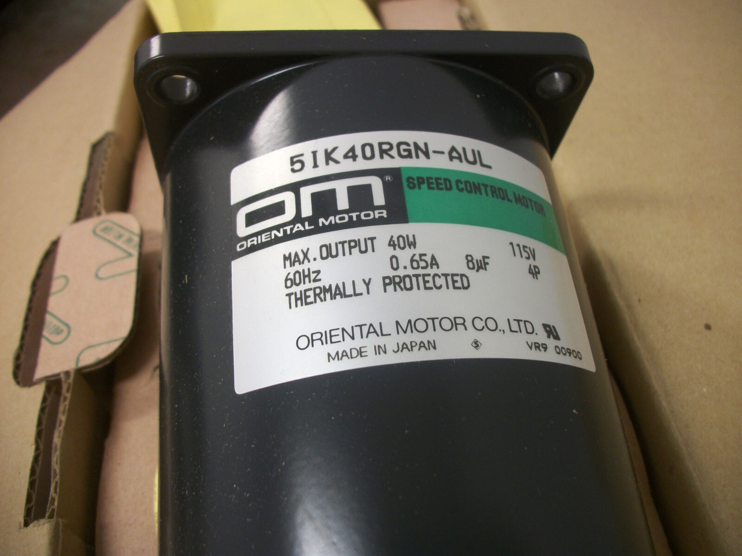 ORIENTAL MOTOR 40W SPEED CONTROL MOTOR 5IK40RGN-AUL 115VOLT .65AMP 8uF NIB