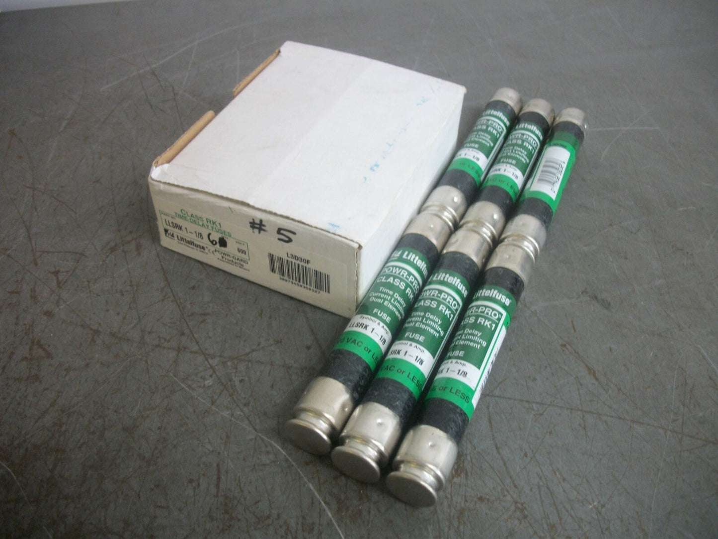 LITTELFUSE BOX OF 6 POWR-GARD FUSES LLSRK1-1/8 1-1/8AMP 600VOLT NIB