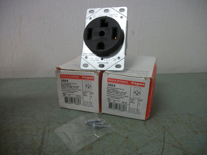PASS & SEYMOUR LOT OF 2 DRYER RECEPTACLES 3864 30AMP 125/250V 3P 4W NIB