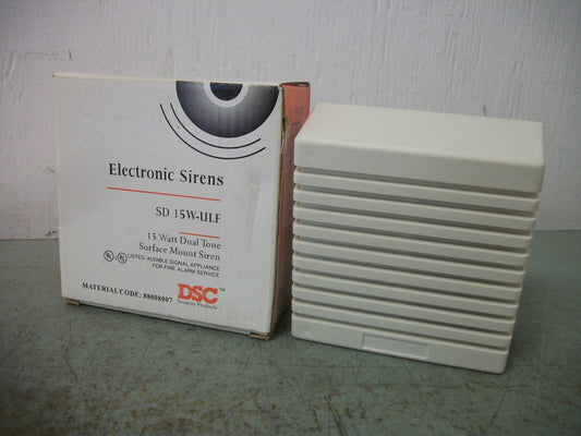 DSC 15W DUAL TONE SURFACE MOUNT FIRE ALARM SIREN SD 15W-ULF NIB