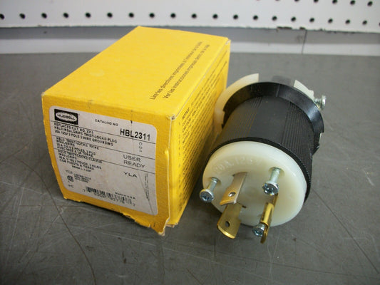 HUBBELL TWIST-LOCK PLUG HBL2311 20AMP 125VOLT 2P 3W GRND NIB