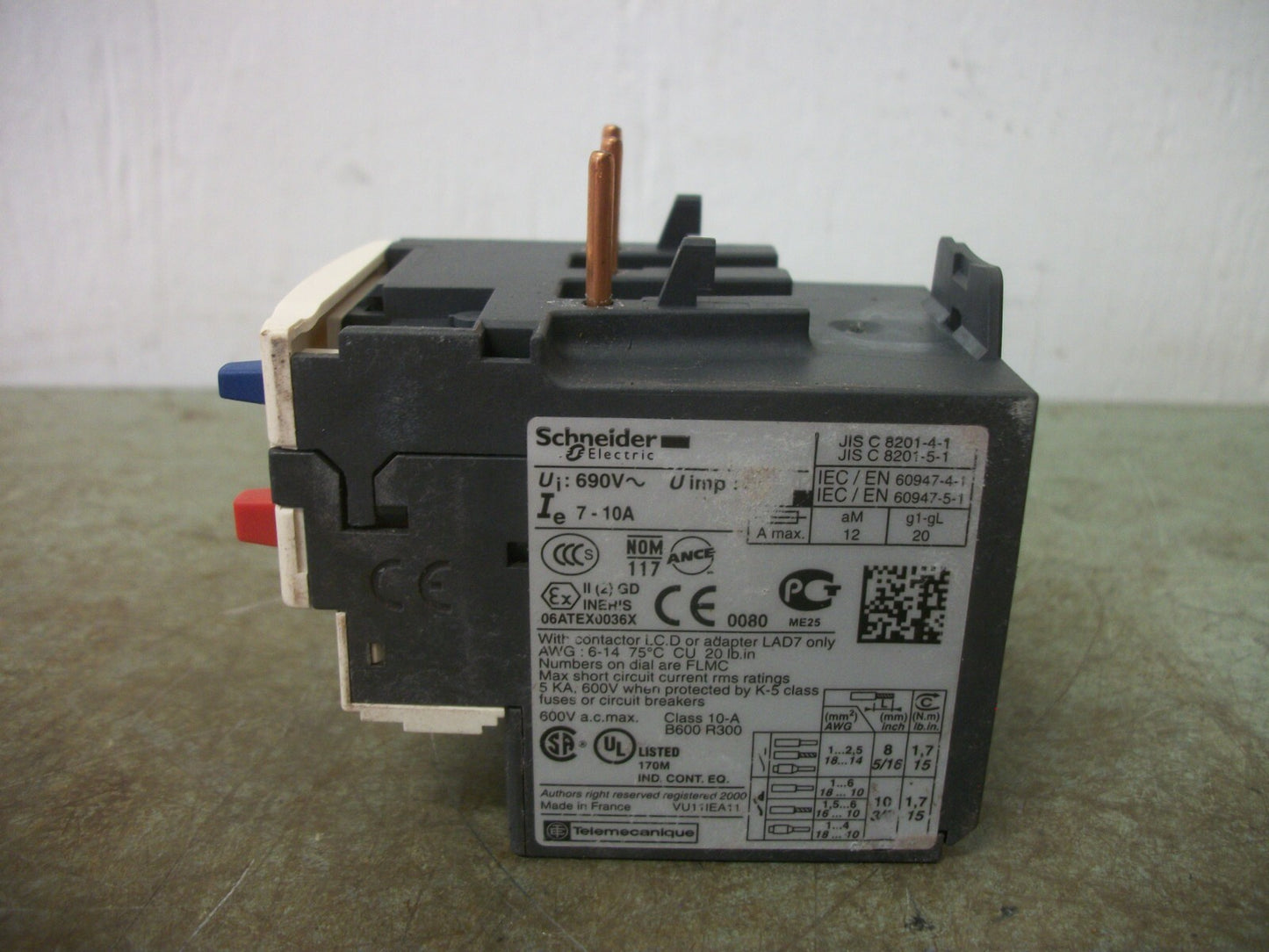 TELEMECANIQUE THERMAL OVERLOAD RELAY LRD14 7-10AMP NOB
