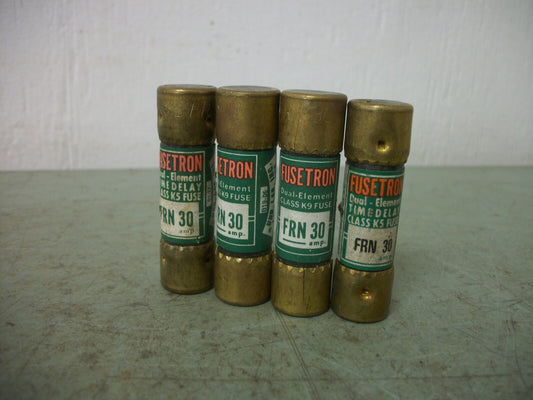 BUSSMANN LOT OF 4 FUSETRON FUSES FRN30 30AMP 250VOLT
