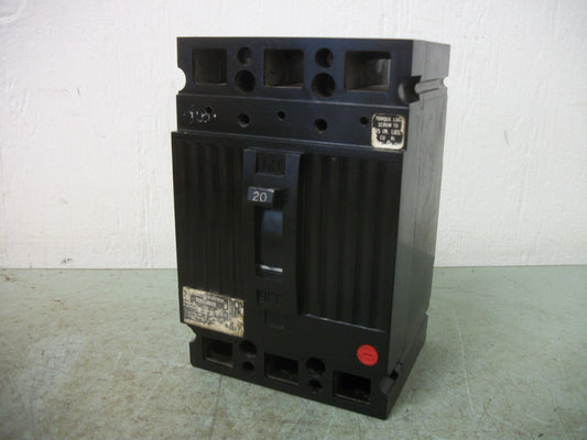 GE TED CIRCUIT BREAKER TED134020 20AMP 480VOLT 3POLE BLACK