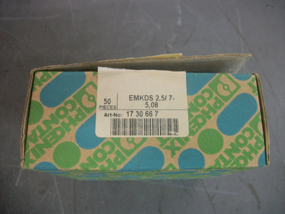 PHOENIX CONTACT BOX OF 50 PCB TERMINAL BLOCKS EMKDS 2,5/7-5,08 NIB