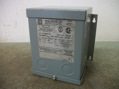 SQUARE D .250KVA 1PH TRANSFORMER 250SV1B HV 480X240 LV 120/240