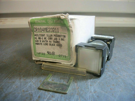 GE WHITE TRANSPARENT OILTIGHT ILLUMINATED PUSHBUTTON CR104ME23211 120VOLT *NIB*