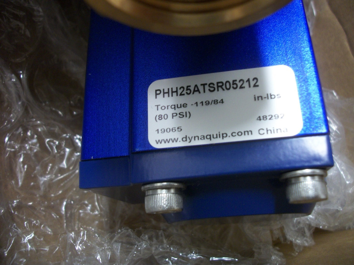 DYNAQUIP 1" PNEUMATIC ACTUATOR PHH25ATSR05212 119/84IN-LBS 80PSI NIB
