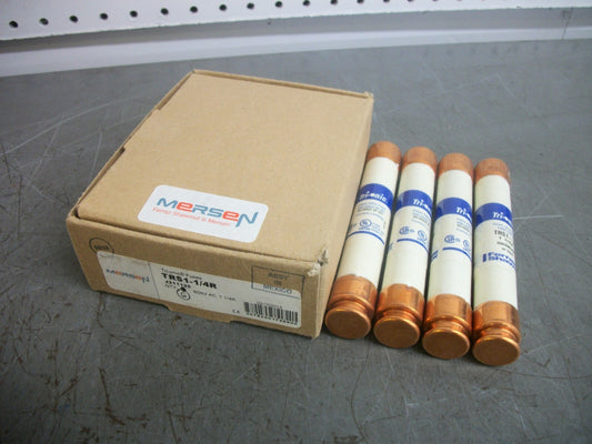 FERRAZ-SHAWMUT BOX OF 4 TRI-ONIC FUSES TRS1-1/4R 1-1/4AMP 600VOLT NIB